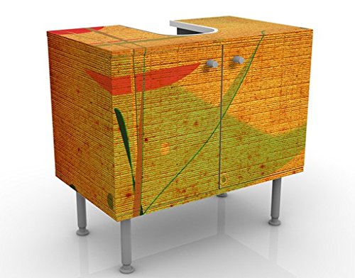 micasia Waschbeckenunterschrank 2 Türen Kunst höhenverstellbar mit Füßen - 60er Breite - originell Modern Unterschrank dekorativ Bad Gäste WC Möbel mit Motiv 1099 von micasia