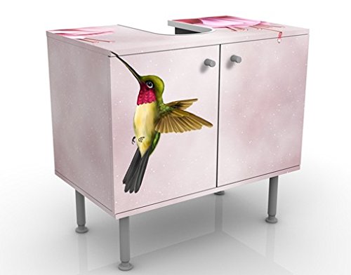 micasia Waschbeckenunterschrank 2 Türen Kunst höhenverstellbar mit Füßen - 60er Breite - originell Modern Unterschrank dekorativ Bad Gäste WC Möbel mit Motiv 1327 von micasia