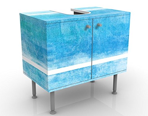 micasia Waschbeckenunterschrank 2 Türen Kunst höhenverstellbar mit Füßen - 60er Breite - originell Unifarben Unterschrank dekorativ Bad Gäste WC Möbel mit Motiv 1115 von micasia