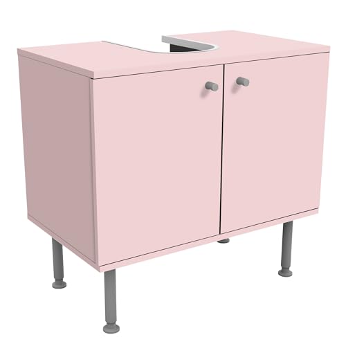 micasia Waschbeckenunterschrank 2 Türen Motiv höhenverstellbar mit Füßen - 60er Breite - originell Unifarben Unterschrank rosa Bad Gäste WC Möbel mit Motiv 1863 von micasia