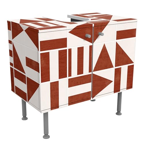 micasia Waschbeckenunterschrank 2 Türen Muster höhenverstellbar mit Füßen - 60er Breite - Geometrisch Fliesenoptik Unterschrank rot Bad Gäste WC Möbel mit Motiv 1686 micasia Waschbeckenunterschrank 2 Türen Muster höhenverstellbar mit Füßen - 60er Breite - Geometrisch Fliesenoptik Unterschrank rot Bad Gäste WC Möbel mit Motiv 1686 von micasia