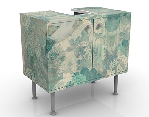 micasia Waschbeckenunterschrank 2 Türen Muster höhenverstellbar mit Füßen - 60er Breite - originell Modern Unterschrank dekorativ Bad Gäste WC Möbel mit Motiv 1169 von micasia