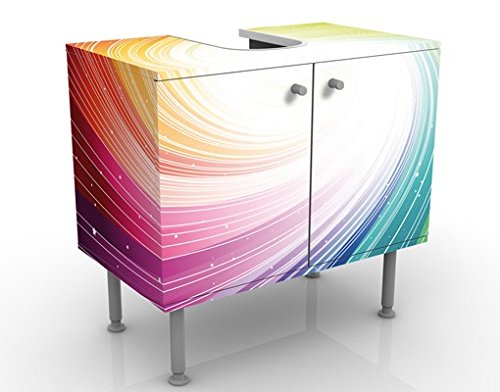 micasia Waschbeckenunterschrank 2 Türen Muster höhenverstellbar mit Füßen - 60er Breite - originell Modern Unterschrank dekorativ Bad Gäste WC Möbel mit Motiv 1320 von micasia