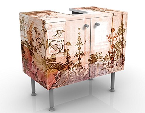 micasia Waschbeckenunterschrank 2 Türen Muster höhenverstellbar mit Füßen - 60er Breite - originell Modern Unterschrank dekorativ Bad Gäste WC Möbel mit Motiv 1451 von micasia