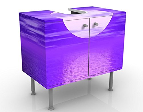 micasia Waschbeckenunterschrank 2 Türen Strand höhenverstellbar mit Füßen - 60er Breite - originell Modern Unterschrank dekorativ Bad Gäste WC Möbel mit Motiv 1240 von micasia