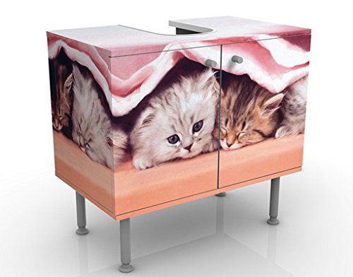 micasia Waschbeckenunterschrank 2 Türen Tiere höhenverstellbar mit Füßen - 60er Breite - originell Modern Unterschrank dekorativ Bad Gäste WC Möbel mit Motiv 1568 von micasia
