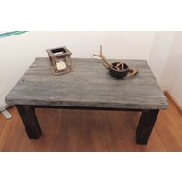 Couchtisch, Urige Eichenbohlen, Rohstahl von michaswald