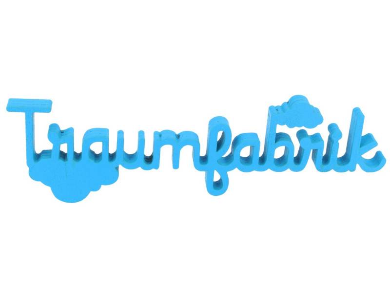 michel toys Handels-GmbH Deko-Schriftzug Himmlischer Holzschriftzug "Traumfabrik" in blau von michel toys Handels-GmbH