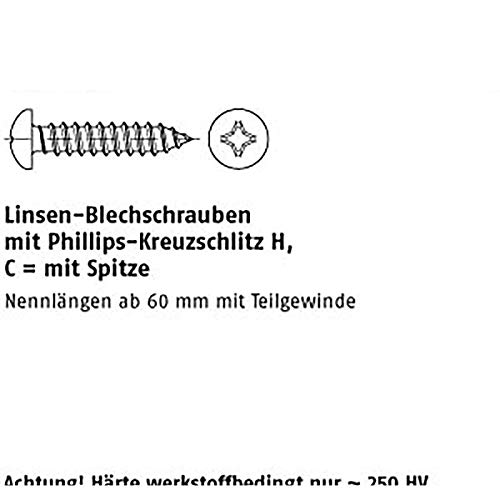 Blechschrauben DIN 7981 A 2 4,2 x 9,5 -C-H A 2 VE=K 100 Stück Blechschrauben DIN 7981 A 2 4,2 x 9,5 -C-H A 2 VE=K 100 Stück von michl