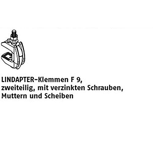 LINDAPTER-Klemmen F 9 ART 82009 LINDAPTER GT F 9 M 10 galv. verzinkt, komplett VE=S 1 Stück LINDAPTER-Klemmen F 9 ART 82009 LINDAPTER GT F 9 M 10 galv. verzinkt, komplett VE=S 1 Stück von michl