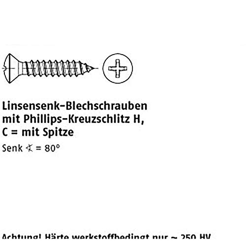 Linsensenk-Blechschr. DIN 7983 A 2 4,8 x 19 -C-H A 2 VE=K 100 Stück von michl