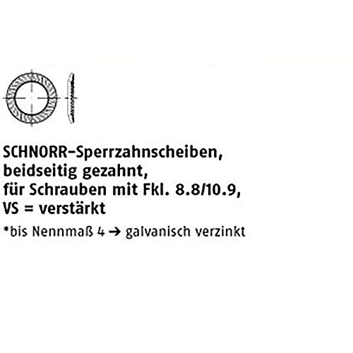 SCHNORR-Sperrzahnsch. ART 88121 SCHNORR - Scheiben Federstahl VS 8 mech. verzinkt mech Zn VE=K 250 Stück SCHNORR-Sperrzahnsch. ART 88121 SCHNORR - Scheiben Federstahl VS 8 mech. verzinkt mech Zn VE=K 250 Stück von michl