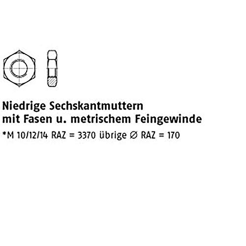 Sechskantmu. mit Fasen ISO 8675 04 M 20 x 1,5 VE=S 50 Stück von michl