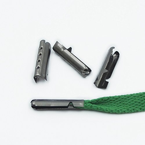 100 PCS Schuhbändern Spitze Aglet Enden Bullet Metall Lock Clips Ersatz für Shoe Lace GunBlack von micoshop