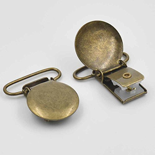 Micoshop Hosenträger/Fäustlinge-Clips für Robbin Gurtband, Haken, Paci Schnuller, Bronze, 3/4 19 mm, 25 Stück von micoshop