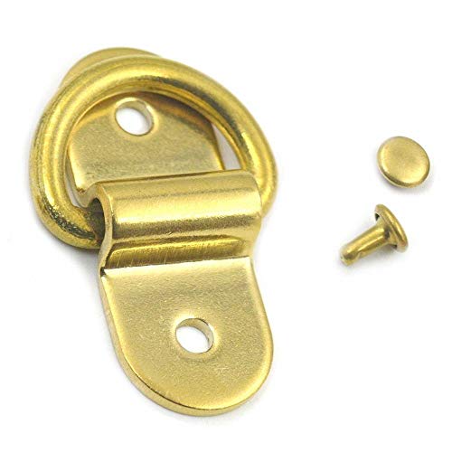 micoshop 1 Set Messing Bogen Brücke Leder D-Ring Schnalle Nieten Tasche Gepäck mit Doppelkappe von micoshop