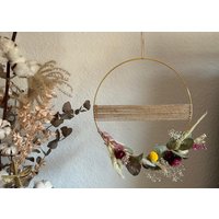 Trockenblumenkranz Boho | Türkranz Beere Personalisierbar von midcenturybohovibes