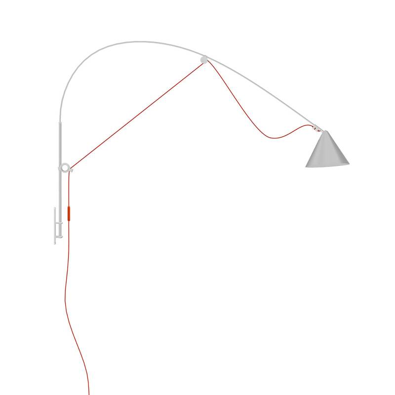 midgard LED-Wandleuchte AYNO L, grau/orange, 3.000 K, 130 cm von midgard