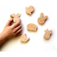 Holz Kühlschrankmagnete Wald Und Bauernhof Tiere, Magnettafel Magnete Für Kleinkinder, Kinder - Set Von 6 von mielasiela