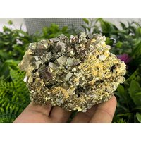 Pyrit Calcit Quartz Madan Bulgarien Natürliche Kristall Mineralien Probe Cluster Souvenirs von migiminerals