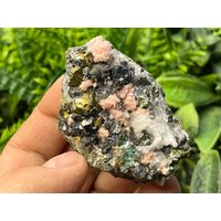 Rhodochrosit Quarz Calcit Chalcopyrit Malachit Madan Bulgarien Natürliche Kristall Mineralien Probe Cluster Souvenirs Wholesalemineralsbox von migiminerals