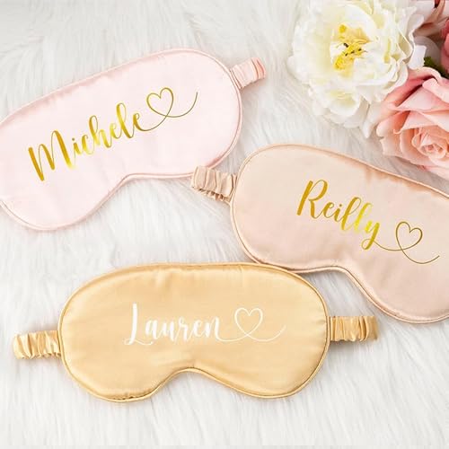 Miguha Benutzerdefinierte Satin Augenmaske Personalisiertes Monogramm Schlafaugenmaske Brautparty Junggesellinnenabschied Geschenk Brautjungfern Vorschlag Gastgeschenke von miguha