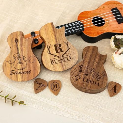 Miguha Personalisierte Gitarren-Picks-Box, Personalisiertes Plektrum-Etui aus Holz, Hochzeits-Bräutigam-Gastgeschenke Paddle-Aufbewahrungs-Organizer, Geschenk for Mann Gitarren-Pick-Halter Miguha Personalisierte Gitarren-Picks-Box, Personalisiertes Plektrum-Etui aus Holz, Hochzeits-Bräutigam-Gastgeschenke Paddle-Aufbewahrungs-Organizer, Geschenk for Mann Gitarren-Pick-Halter von miguha