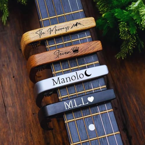 Miguha Personalisierter Gitarren-Capo for Akustikgitarre, Personalisierter geschnitzter multifunktionaler Gitarren-Stimmclip, Musikinstrument-Kalibrator, Musiker-Zubehör-Geschenk von miguha