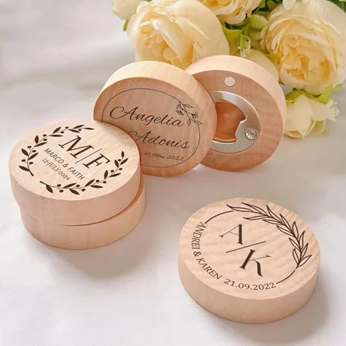 Personalisierter Magnetischer Flaschenöffner Aus Holz Hochzeitsgeschenke Und Geschenke Individuell Gravierter Kühlschrankmagnet Aus Holz Hochzeit(30pcs) von miguha