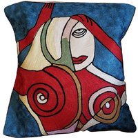 Seidenstickerei Werfen Kissenbezug - Modern Abstract 18.5 "x 18.5" von miihandicrafts