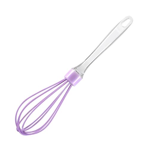 Silikon-Schneebesen, transparenter Griff, Schneebesen, manueller Handmixer, Eierrührer, kompatibel mit Küchenei-Werkzeugen, Backzubehör(01) von mijob