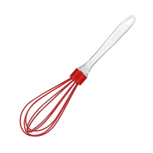 Silikon-Schneebesen, transparenter Griff, Schneebesen, manueller Handmixer, Eierrührer, kompatibel mit Küchenei-Werkzeugen, Backzubehör(05) von mijob