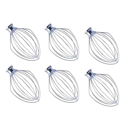 mijob 6X Drahtpeitschenaufsatz, kompatibel for Standmixer mit neigbarem Kopf, kompatibel mit Kitchenaid K5AWW 5 Quart KSM50, KSM5 Eiercremerührer-Zubehör von mijob