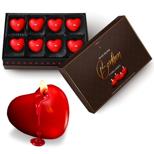 MikaMax Bonbon Hartkerzen mit Schokoladenduft – Set aus 8 hartkerzen, in edler Geschenkbox von mikamax