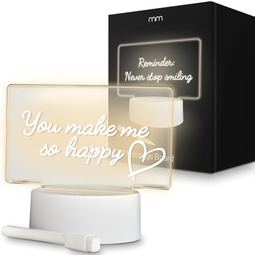 mikamax LED Message Board – Beleuchtetes Schreibtafel – Für To-Do-Listen, Erinnerungen & Kreative Zeichnungen – Perfekt als Nachtlicht von mikamax