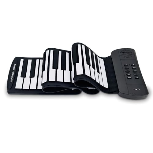 Mikamax Roll-Up Keyboard - Roll-Up Piano - Tragbares Klavier - Aufnahmefunktion - Inkl. Tragetasche - 61 Tasten - 16 Instrumentenanzeige - von mikamax