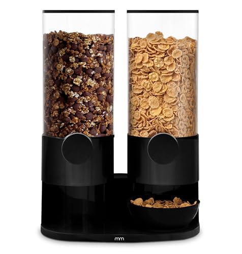 mikamax – Müsli- und Cerealienspender Doppel 3L, Design Spender für Müsli und Cornflakes, Einzigartiges Design, 2x 3L – Lebensmittelspender von mikamax