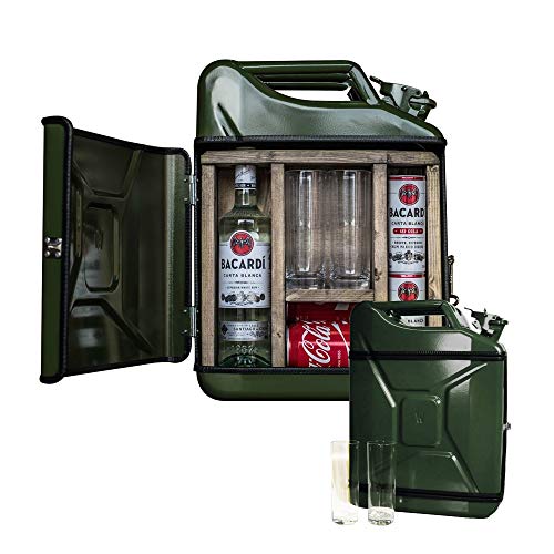 mikamax – Jerrycan Mix Drink Bar 20L – Whiskey Bar – Mobile Bar – Benzinkanister bar – Grün – 20 Liter – Holz und Metall – 46.5 x 34.5 x 14 cm mikamax – Jerrycan Mix Drink Bar 20L – Whiskey Bar – Mobile Bar – Benzinkanister bar – Grün – 20 Liter – Holz und Metall – 46.5 x 34.5 x 14 cm von mikamax