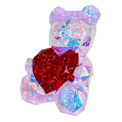 mikamax Light Up Teddy - 40 cm - Teddy - LED Bär - LED Teddy Groß - Tedi Led Lampe - Nachtlicht - Valentinsgeschenk von mikamax