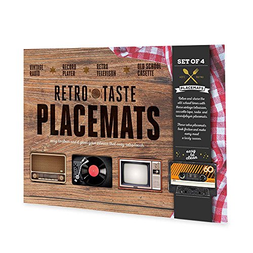 mikamax – Vinyl Platzsets – Runde Schallplatten Platzsets – Tischdekoration – 3 mm Dick Retro Set aus 4 – Nostalgische Schallplatten – Schwarz – Robuster und Langlebiger Tischschutz von mikamax