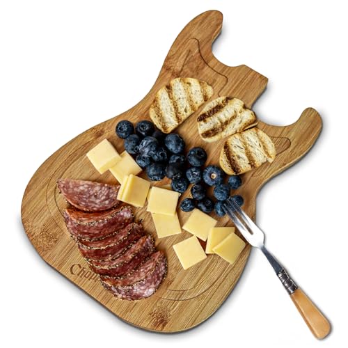 mikamax - Gitarren Schneidebrett - Holz farbe - Groß - Fleischerblock - Gemüse schneiden von mikamax