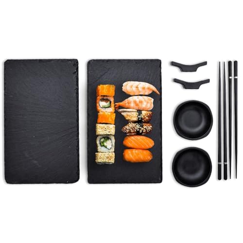 mikamax Sushi-Set für Zwei – 8-teiliges Geschenkset mit Stäbchen und Dippschälchen – Premium Sushi-Servierset mikamax Sushi-Set für Zwei – 8-teiliges Geschenkset mit Stäbchen und Dippschälchen – Premium Sushi-Servierset von mikamax