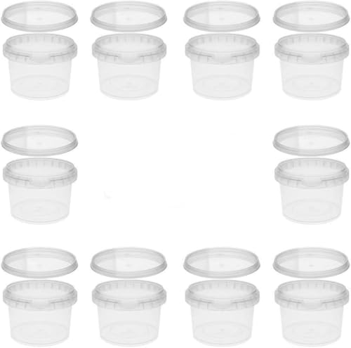 10 x Kunststoffdose Plastikbecher mit Deckel 280 ml, BPA-frei, lebensmittelecht inkl. 1 Schaufel von mikken