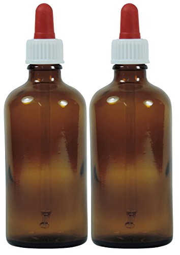 2 Pipettenflaschen 100ml / Apothekerflaschen in Braunglas inkl. 2 Beschriftungsetiketten von mikken