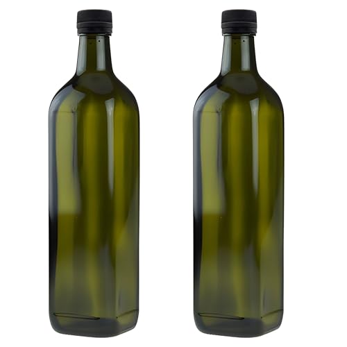 2x Ölflasche 750 ml mit Ausgiesser grün/braune Ölspender Glasflaschen mit Dosierer und Etiketten 2x Ölflasche 750 ml mit Ausgiesser grün/braune Ölspender Glasflaschen mit Dosierer und Etiketten von mikken