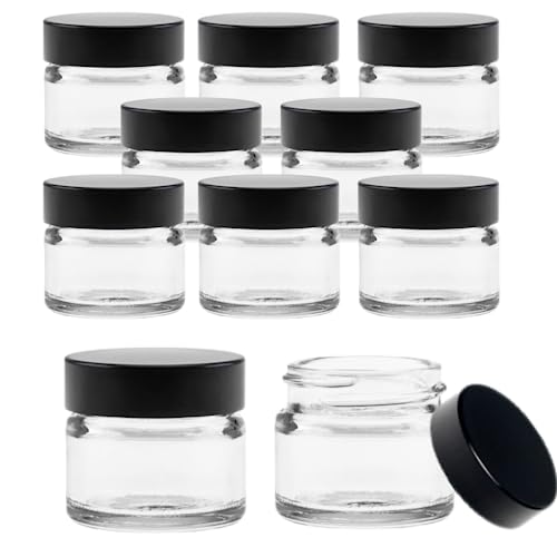 10 x Mini Glas-Tiegel 15ml, leere Cremetiegel Cremedosen aus Glas von mikken