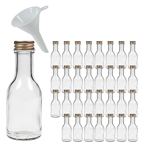 Viva-Haushaltswaren Gabriele Hesse e.K. 32 kleine Glasflaschen mit Schraubverschluss 100 ml zum Selbstbefüllen inkl. einem weißem Einfülltrichter Ø 5 cm Viva-Haushaltswaren Gabriele Hesse e.K. 32 kleine Glasflaschen mit Schraubverschluss 100 ml zum Selbstbefüllen inkl. einem weißem Einfülltrichter Ø 5 cm von mikken