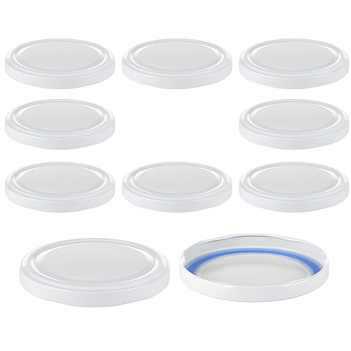 mikken 10 Twist Off Deckel für Einmachgläser 8,5 cm TO 82 Blueseal - BPA/PVC-frei Farbe weiss von mikken