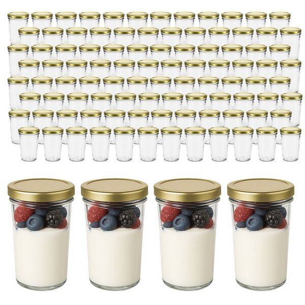 mikken 100 Dessertgläser 150 ml Einmachgläser mit Schraubdeckel von mikken