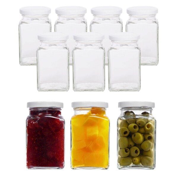 mikken 10er Set Einmachgläser 260 ml mit Blueseal Deckel mit Beschriftungsetiketten von mikken